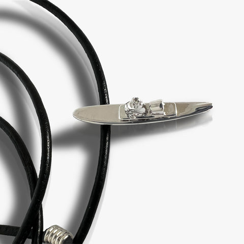 Silver Small Slalom Ski Pendant