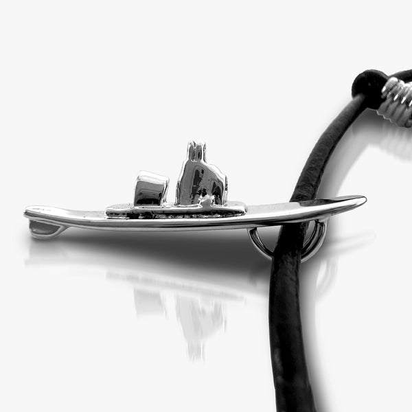 Silver Small Slalom Ski Pendant