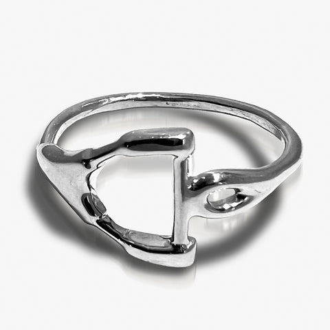 Silver Ski Handle Ring